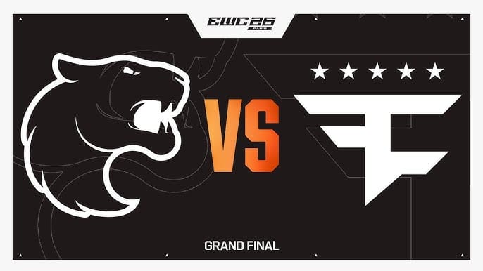Jogadores da FaZe Clan comemorando o título da Esports World Cup 2026 de Rainbow Six Siege