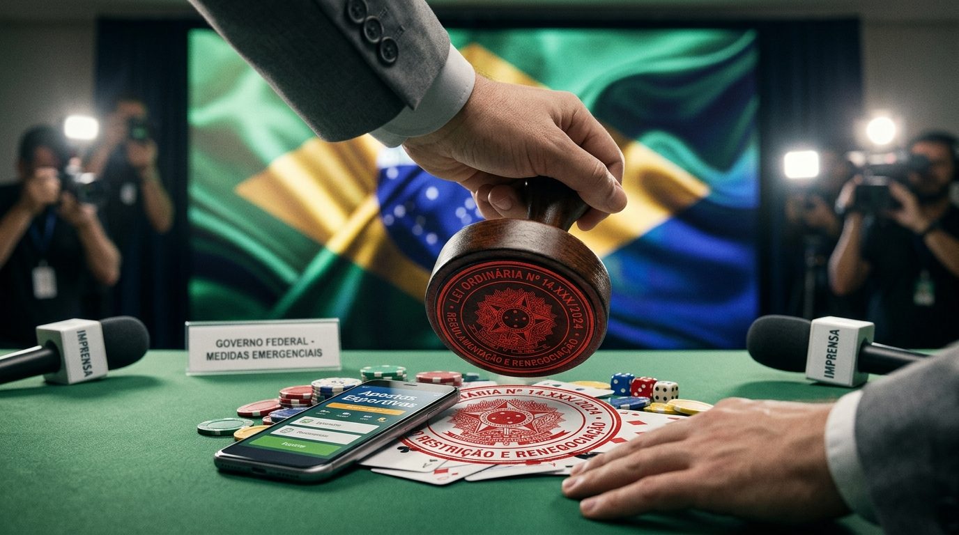 Ilustração representando o fim das casas de apostas online no Brasil às vésperas da eleição presidencial