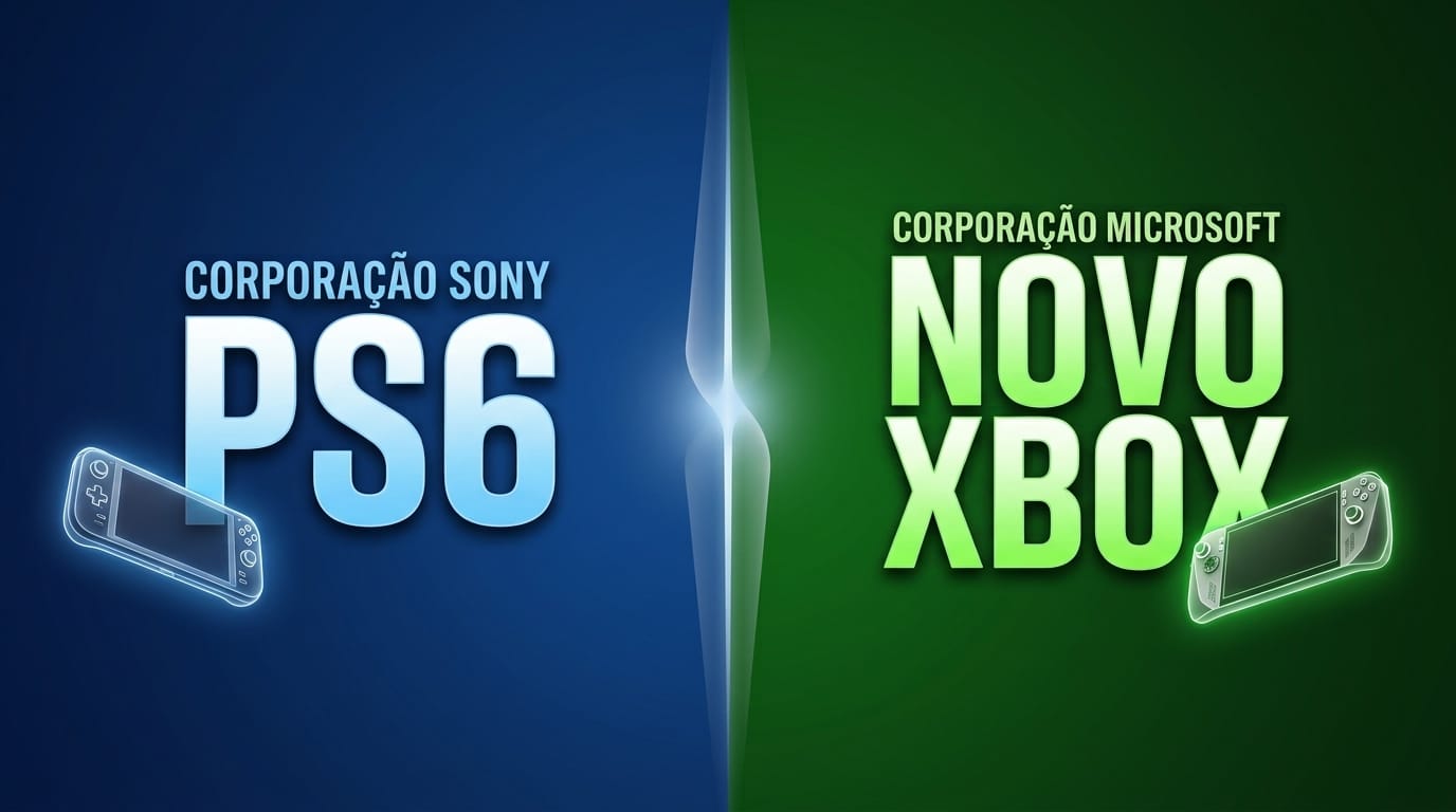 Ilustração conceitual representando a próxima geração de consoles PlayStation e Xbox